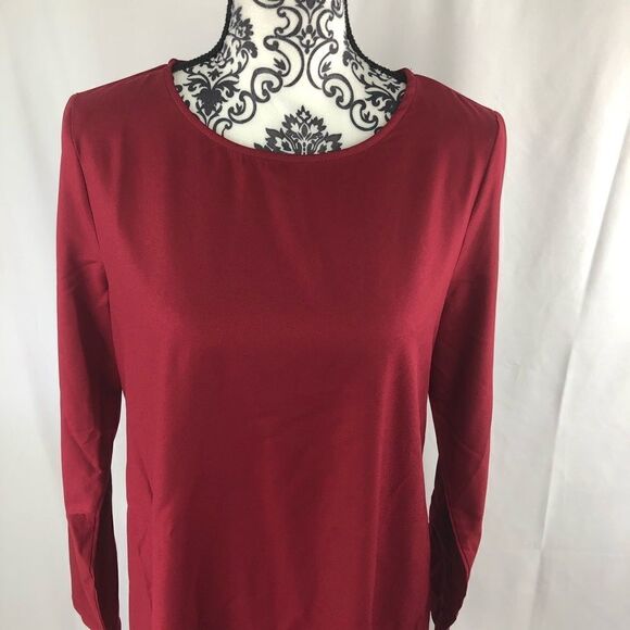 Shein Cutout Hem Shift Midi Long-sleeve Dress - Picture 3 of 7